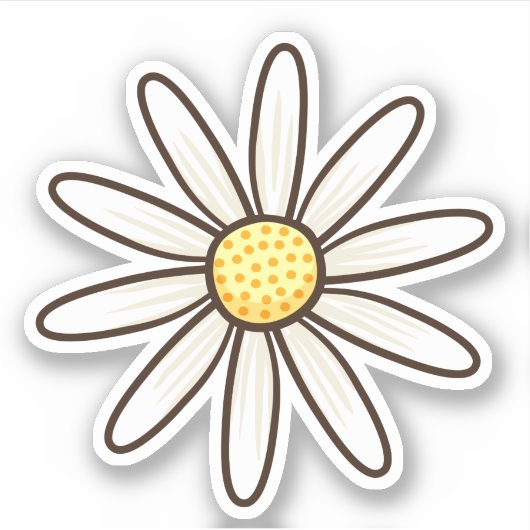 Witte maisbloem sticker (Voorkant)