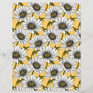 Witte maissoorten, wilde bloemen op geel