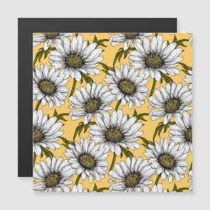 Witte maissoorten, wilde bloemen op geel