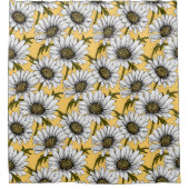 Witte maissoorten, wilde bloemen op geel douchegordijn (Voorkant)