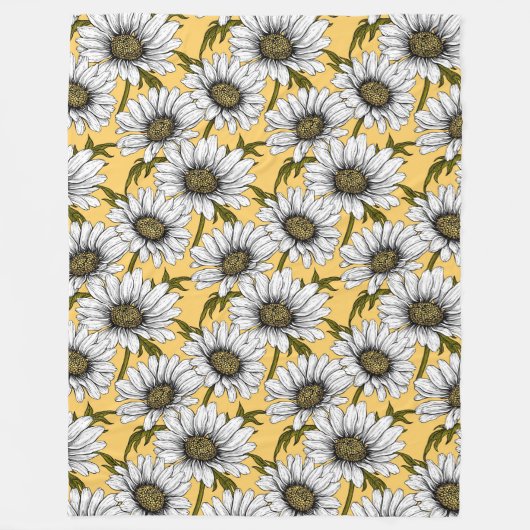 Witte maissoorten, wilde bloemen op geel fleece deken (Voorkant)
