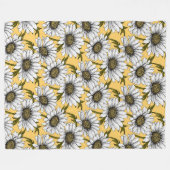 Witte maissoorten, wilde bloemen op geel fleece deken (Voorkant (Horizontaal))