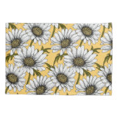 Witte maissoorten, wilde bloemen op geel kussensloop (Achterkant-Links)