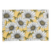 Witte maissoorten, wilde bloemen op geel kussensloop (Voorkant-Rechts)