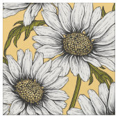Witte maissoorten, wilde bloemen op geel stof (Close Up)