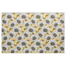 Witte maissoorten, wilde bloemen op geel stof