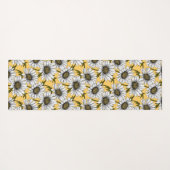 Witte maissoorten, wilde bloemen op geel yogamat (Achterkant (horizontaal))