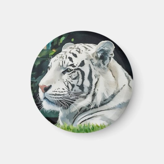 Witte Majesteit - Resting Tiger Wildlife Magneet (Voorkant)