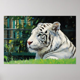 Witte Majesteit - Resting Tiger Wildlife Poster
