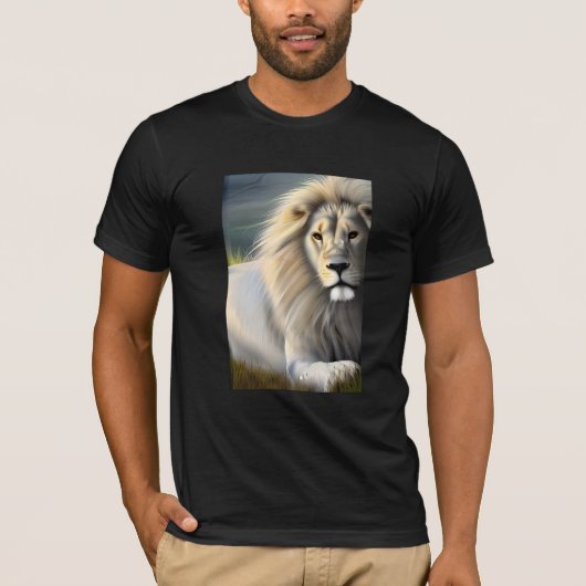 Witte Majestueuze Leeuw Etherische Kunst T-shirt (Voorkant)