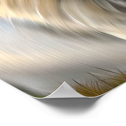 Witte majestueuze leeuw etherische kunst wordt geg poster (Hoek)