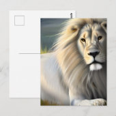 Witte Majestueuze Leeuw Ethische Kunst  Briefkaart (Voorkant / Achterkant)