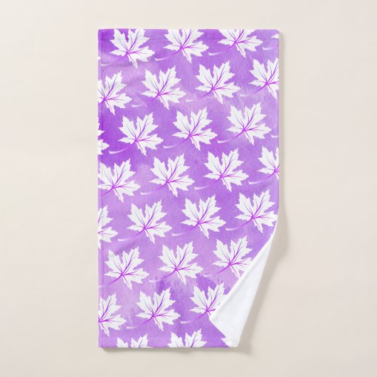 Witte makelblad paarse waterverf was, monogram bad handdoek (Handdoek)