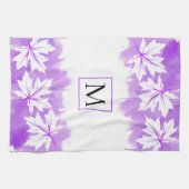 Witte makelblad paarse waterverf was, monogram theedoek (Horizontaal)