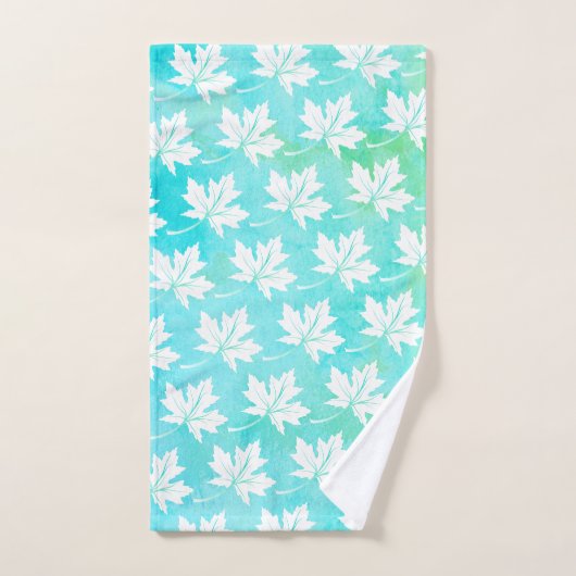 Witte makelbladaqua waterverf was en monogram bad handdoek (Handdoek)