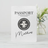 Witte Malediven Paspoort Bewaar de datum Save The Date (Staand voorkant)