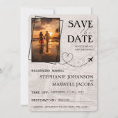 Witte Malediven Paspoort Bewaar de datum Save The Date (Achterkant)