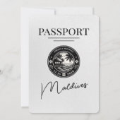 Witte Malediven Paspoort bruiloft uitnodiging (Achterkant)