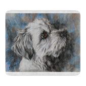 Witte Maltees/Shih Tzu fluffy dog Snijplank (Voorkant)