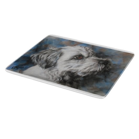 Witte Maltees/Shih Tzu fluffy dog Snijplank (Hoek)