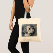 Witte Maltees/Shih Tzu fluffy dog Tote Bag (Voorkant (product))