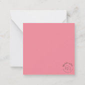 Witte Maltese Dog Pink Flat Note Square Kaart Notitiekaartje (Achterkant)