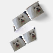 Witte Maltese hond Grosgrain Lint (Achterkant)