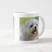 Witte Maltese hond Grote Koffiekop (Voorkant rechts)
