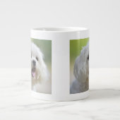 Witte Maltese hond Grote Koffiekop (Voorkant)