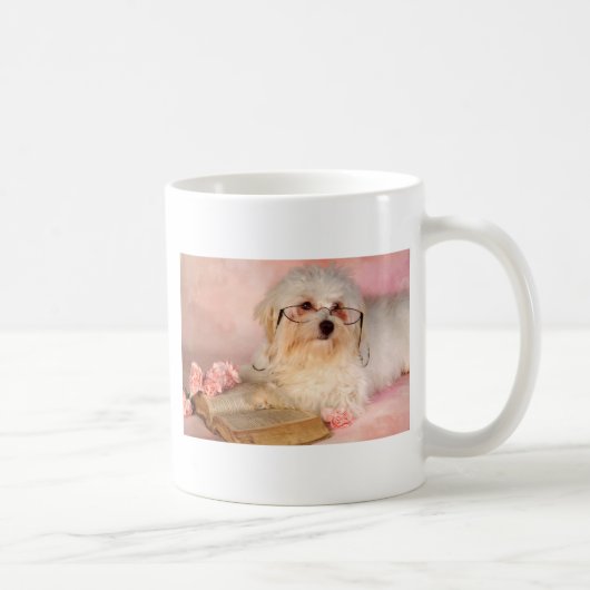 Witte Maltese hond Koffiemok (Rechts)