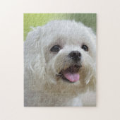 Witte Maltese hond Legpuzzel (Verticaal)