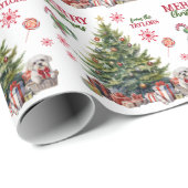 Witte Maltese hond onder de kerstboom Cadeaupapier (Rol Hoek)