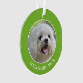Witte Maltese hond Ornament (voorkant)