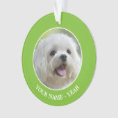 Witte Maltese hond Ornament (voorkant)
