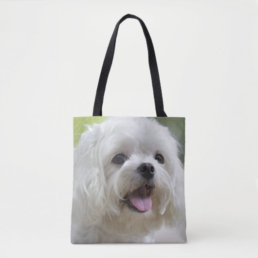 Witte Maltese hond Tote Bag (Voorkant)