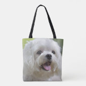 Witte Maltese hond Tote Bag (Achterkant)