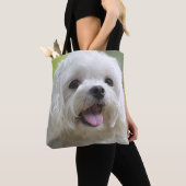 Witte Maltese hond Tote Bag (Dichtbij)