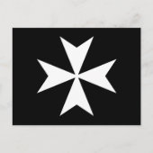 Witte Maltese Kruis Briefkaart (Voorkant)