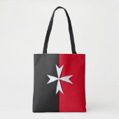 Witte Maltese kruis en Malta vlag mode/messing Tote Bag (Voorkant)