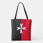 Witte Maltese kruis en Malta vlag mode/messing Tote Bag (Achterkant)
