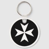Witte Maltese Kruis Sleutelhanger (Voorkant)