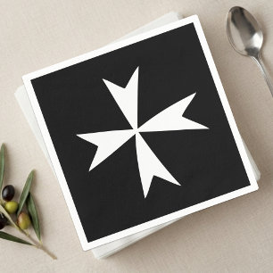 Witte Maltese Kruis, symbool van de Maltese vlag / Servet