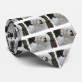 Witte Maltese Mannen van Puppy Necktie Stropdas (Opgerold)
