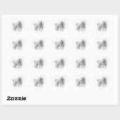 Witte Maltese Puppy Dog Heart Sticker / Label (Vel)