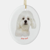 Witte Maltese puppy personaliseren Keramisch Ornament (Rechts)