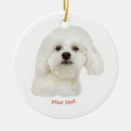 Witte Maltese puppy personaliseren Keramisch Ornament