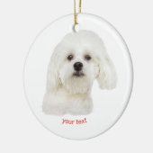 Witte Maltese puppy personaliseren Keramisch Ornament (Links)
