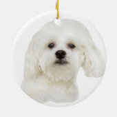 Witte Maltese puppy personaliseren Keramisch Ornament (Achterkant)