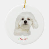 Witte Maltese puppy personaliseren Keramisch Ornament (Voorkant)