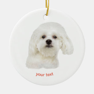 Witte Maltese puppy personaliseren Keramisch Ornament